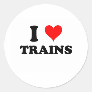 Pegatina Redonda Me encantan los trenes
