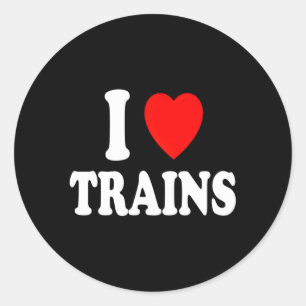 Pegatina Redonda Me Encantan Los Trenes Trayectoria Ferroviaria Vía