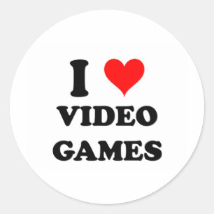 Pegatina Redonda Me encantan los videojuegos