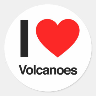 Pegatina Redonda me encantan los volcanes