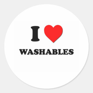 Pegatina Redonda Me encantan los Washables