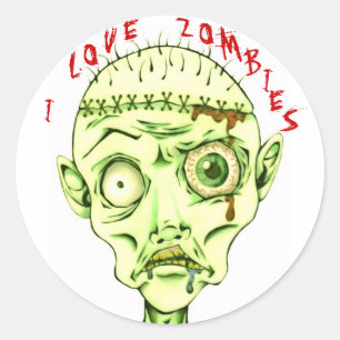 Pegatina Redonda Me encantan los zombis