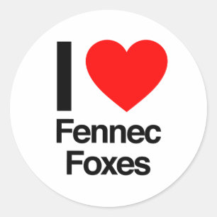 Pegatina Redonda me encantan los zorros de fennec