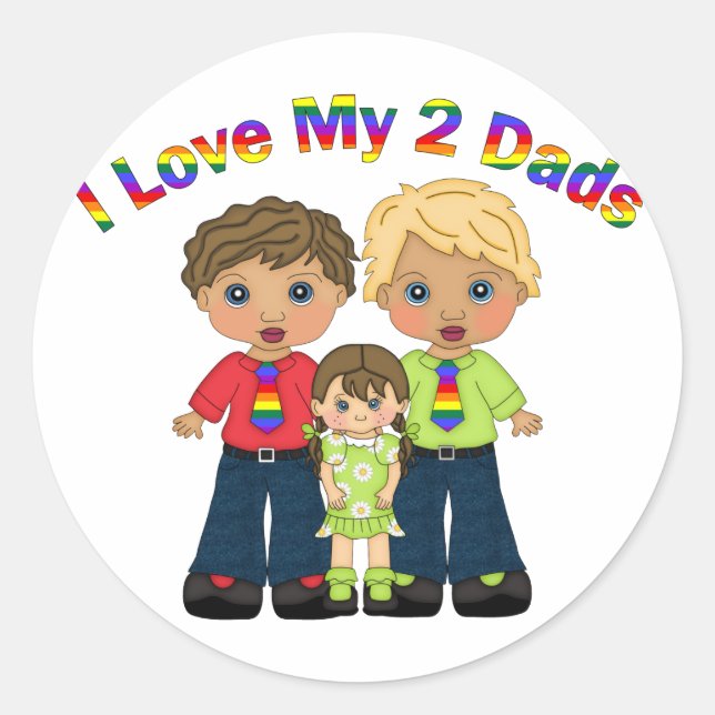 Pegatina Redonda Me encantan mis 2 tanteos y regalos del Día de los (Anverso)