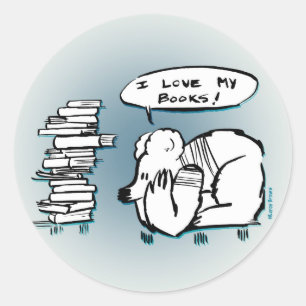 Pegatina Redonda ¡Me Encantan Mis Libros!