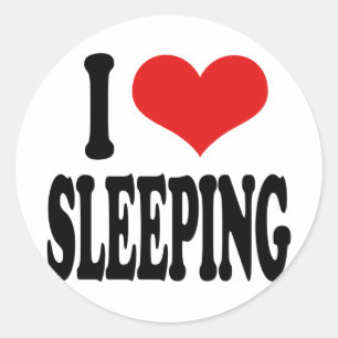 Pegatina Redonda Me Encanto Dormir