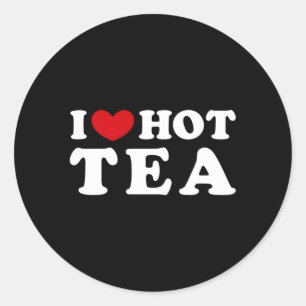 Pegatina Redonda Me Encanto El Té Caliente.
