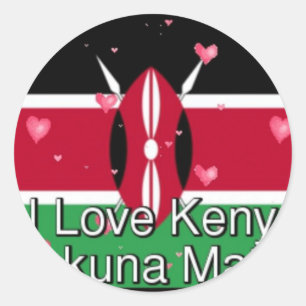Pegatina Redonda ¡Me Encanto! Kenia Hakuna Matata