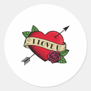 Pegatina Redonda Me Encanto Tattoo Premium _1