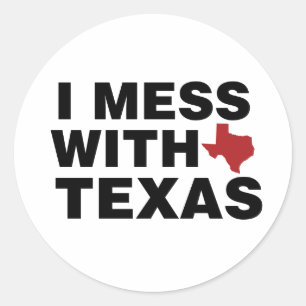 Pegatina Redonda Me encuentro con Texas