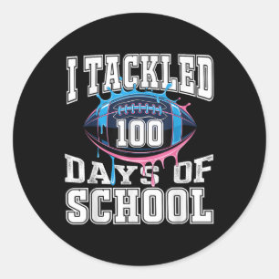 Pegatina Redonda Me Enfrenté 100 Días A Los Niños De Fútbol 100 Día