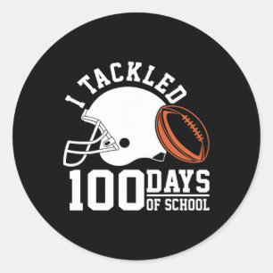 Pegatina Redonda Me Enfrenté 100 Días A Los Niños De Fútbol 100 Día