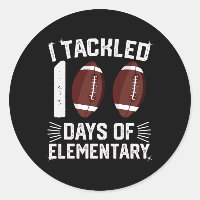 Pegatina Redonda Me Enfrenté A 100 Días De Tees Elementales Studen (Anverso)