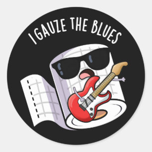 Pegatina Redonda Me Gauze Los Blues Divertido Primeros Auxilios Jue