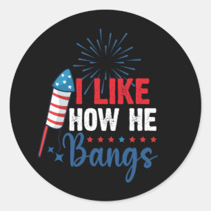 Pegatina Redonda Me Gusta Cómo Golpea A La Pareja Patriótica 4 De J