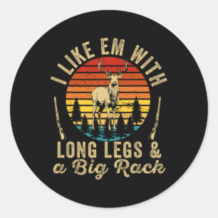 Pegatina Redonda Me Gusta Con Piernas Largas Y Un Gran Cernillo De 