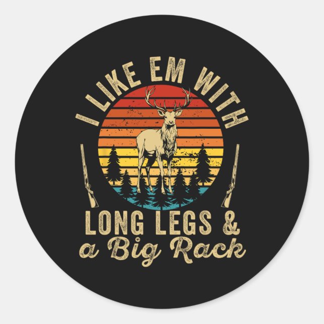 Pegatina Redonda Me Gusta Con Piernas Largas Y Un Gran Cernillo De  (Anverso)