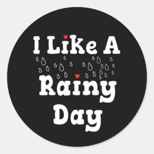 Pegatina Redonda Me gusta el día de la lluvia - fotógrafo