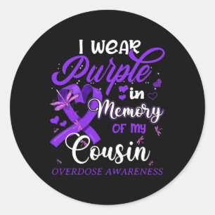 Pegatina Redonda Me Gusta El Púrpura En Memoria De Mi Primo Por Sob