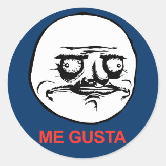 Pegatina Redonda Me Gusta Face Meme