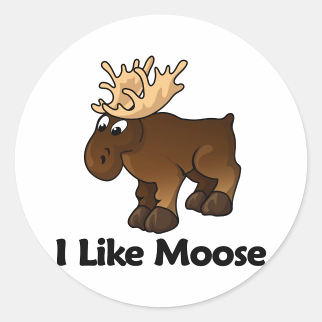 Pegatina Redonda Me Gusta Moose (Anverso)