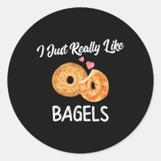 Pegatina Redonda Me Gusta Mucho El Día Nacional Del Bagel De Bagel