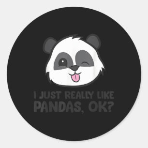 Pegatina Redonda Me Gusta Realmente Pandas Vale Panda