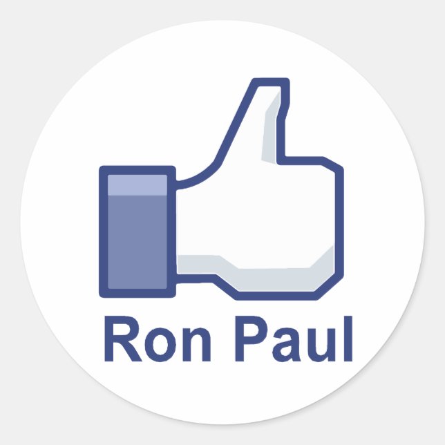 PEGATINA REDONDA ME GUSTA RON PAUL (Anverso)