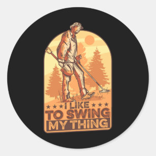 Pegatina Redonda Me Gusta Swing My Thny Metalizado Detecting Gol