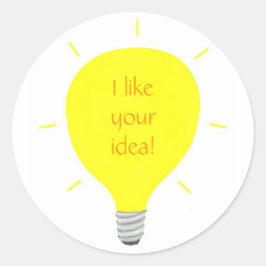 Pegatina Redonda Me gusta tu idea, pegatinas de afirmación de bombi