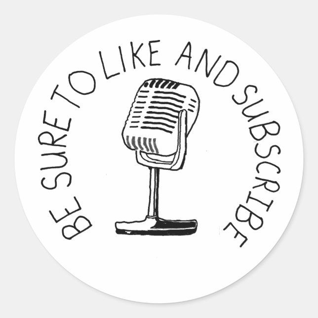 Pegatina Redonda Me gusta y Suscríbete (Anverso)