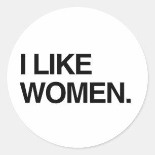 Pegatina Redonda Me gustan las mujeres