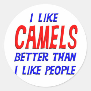 Pegatina Redonda Me Gustan Los Camellos Mejor Que A La Gente Pegati