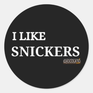 Pegatina Redonda me gustan los snickers