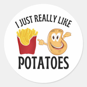 Pegatina Redonda Me gustan mucho las patatas