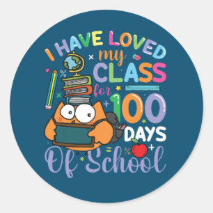 Pegatina Redonda Me ha encantado mi clase 100 días
