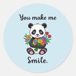 Pegatina Redonda Me Haces Sonreír Panda Lindo