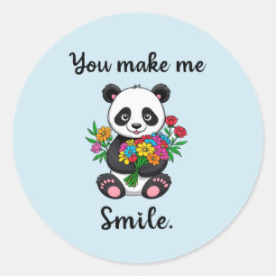 Pegatina Redonda Me Haces Sonreír Panda Lindo