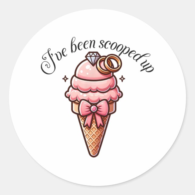 Pegatina Redonda Me han atrapado Despedida de soltera con Coquette  (Anverso)