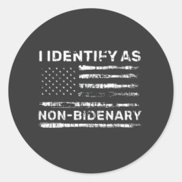 Pegatina Redonda Me identifico como no bidentista, camiseta antibid