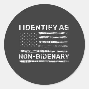 Pegatina Redonda Me identifico como no bidentista, camiseta antibid