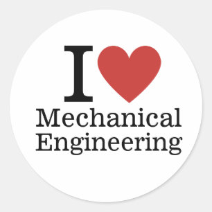 Pegatina Redonda Me ❤️ Ingeniería Mecánica - Estudiante/Facultad