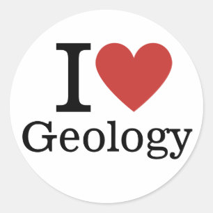 Pegatina Redonda Me ❤️ la geología para estudiantes/PERSONALIZADO d