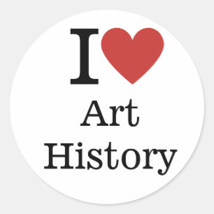 Pegatina Redonda Me ❤️ la historia del arte para estudiantes/profes