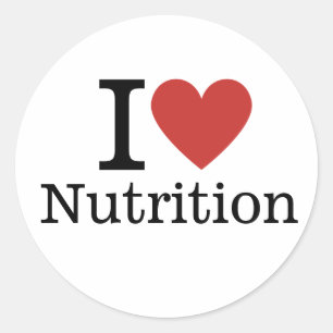 Pegatina Redonda Me ❤️ la nutrición para los estudiantes/PERSONALIZ