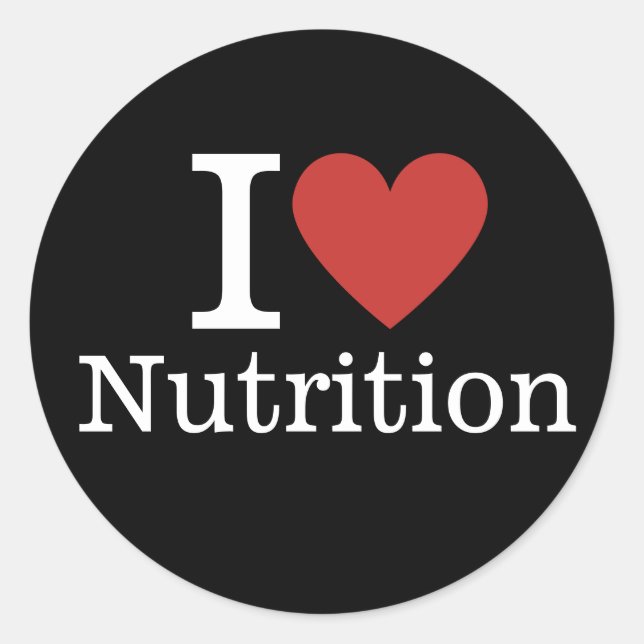 Pegatina Redonda Me ❤️ la nutrición para los estudiantes/PERSONALIZ (Anverso)