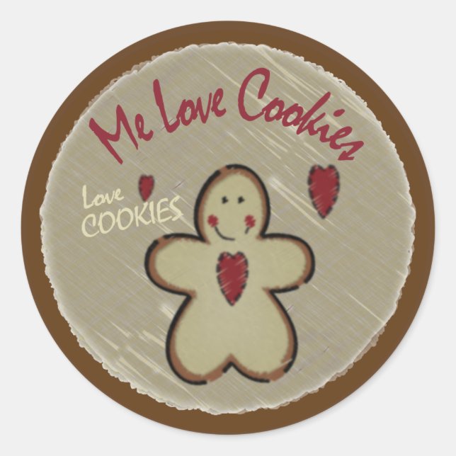 Pegatina Redonda Me love Cookies - Gingerbread (Anverso)