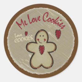 Pegatina Redonda Me love Cookies - Gingerbread