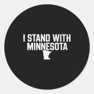Pegatina Redonda Me mantengo con orgullo de Minnesota vintage mapa