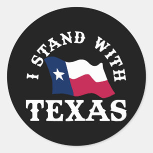 Pegatina Redonda Me mantengo con Texas